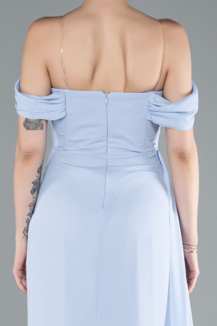 Long Light Blue Chiffon Evening Dress ABU4925