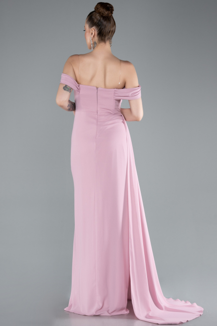 Long Powder Color Chiffon Evening Dress ABU4925