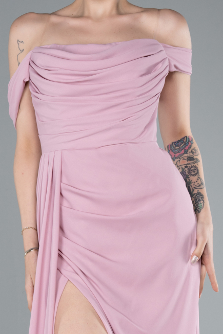 Long Powder Color Chiffon Evening Dress ABU4925