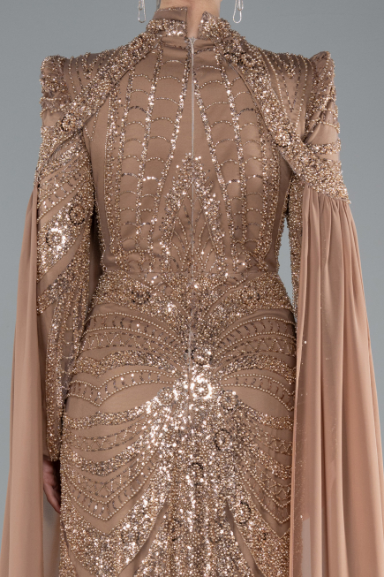 Long Copper Formal Plus Size Dress ABU4935