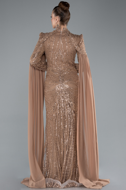 Long Copper Formal Plus Size Dress ABU4935
