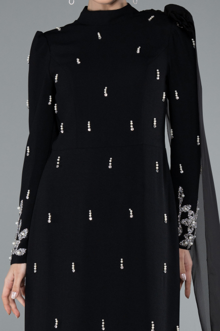 Long Black Hijab Dress ABU4931
