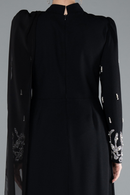 Long Black Hijab Dress ABU4931