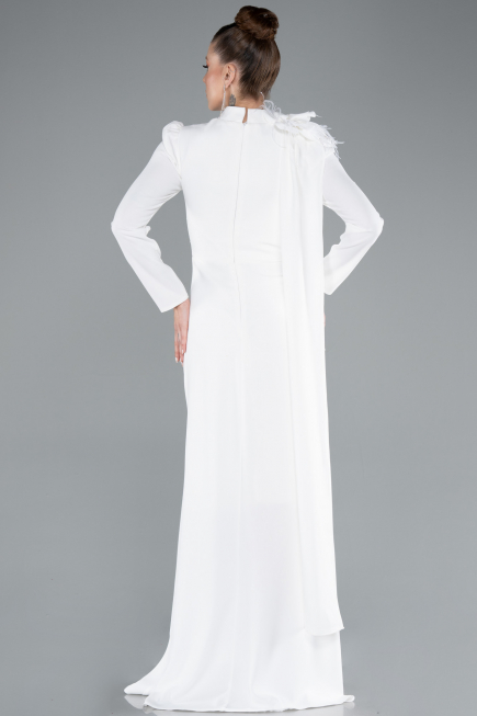 Long White Hijab Dress ABU4934