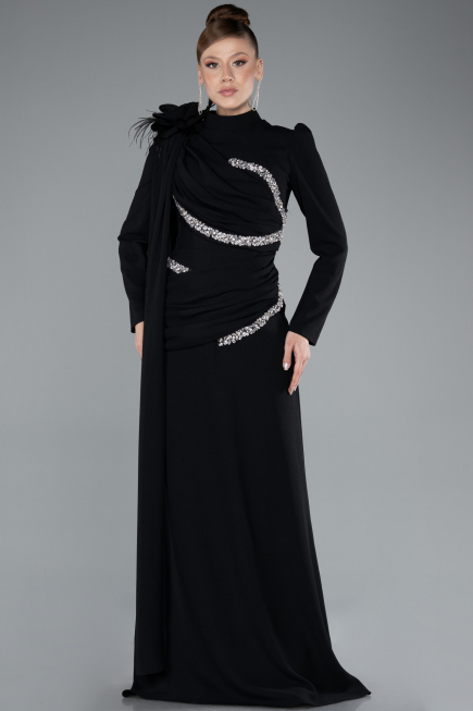 Long Black Hijab Dress ABU4934