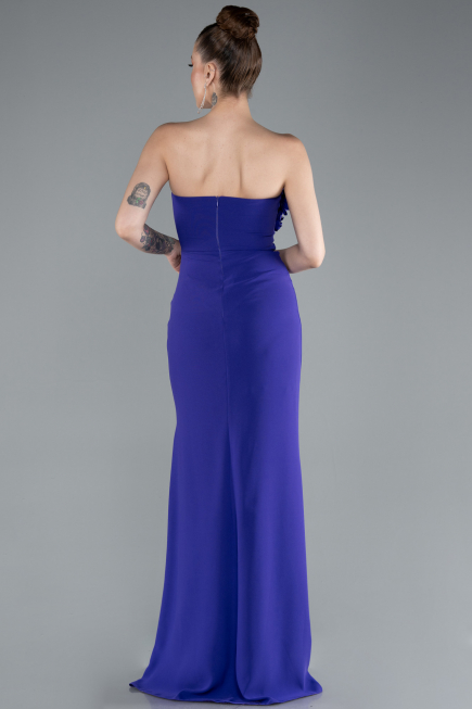 Purple Strapless Slit Long Prom Gown ABU4213