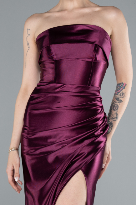 Long Cherry Colored Prom Gown ABU4944