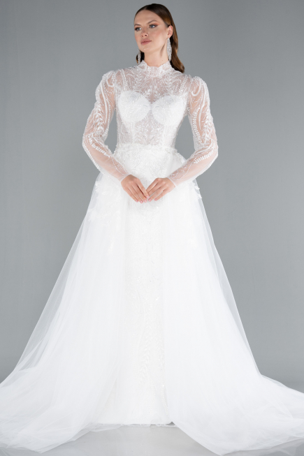Long White Wedding Dress ABG131