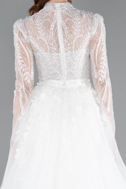 Long White Wedding Dress ABG131