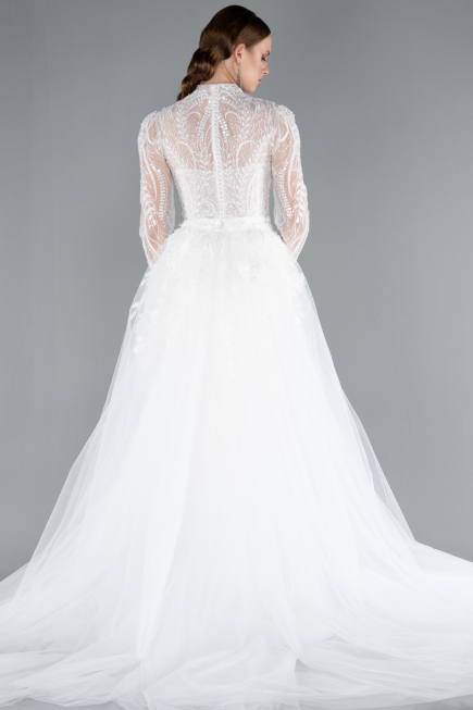 Long White Wedding Dress ABG131