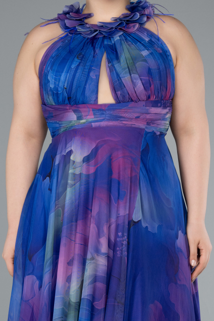 Long Purple Plus Size Evening Gown ABU4902