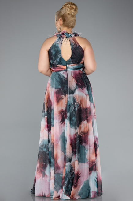 Long Onion Skin Plus Size Evening Gown ABU4902