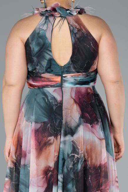 Long Onion Skin Plus Size Evening Gown ABU4902