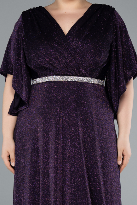 Long Dark Purple Formal Plus Size Dress ABU4914