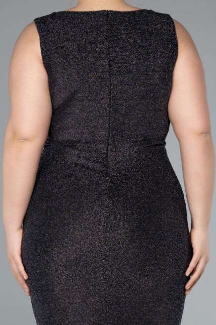 Midi Anthracite Plus Size Evening Dress ABK2338
