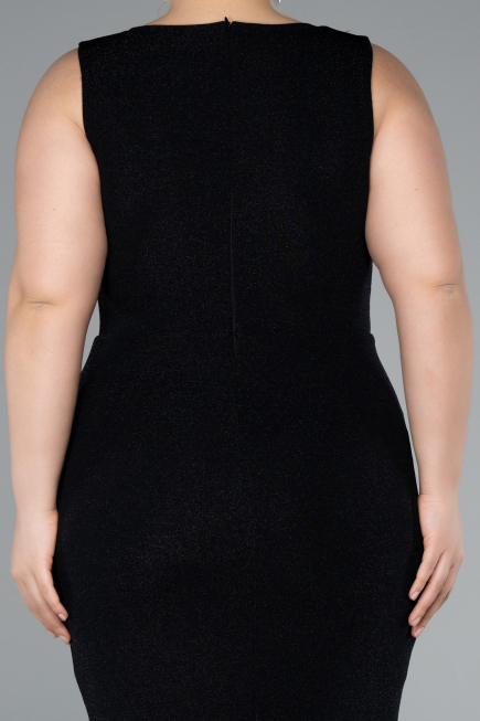 Midi Black Plus Size Evening Dress ABK2338