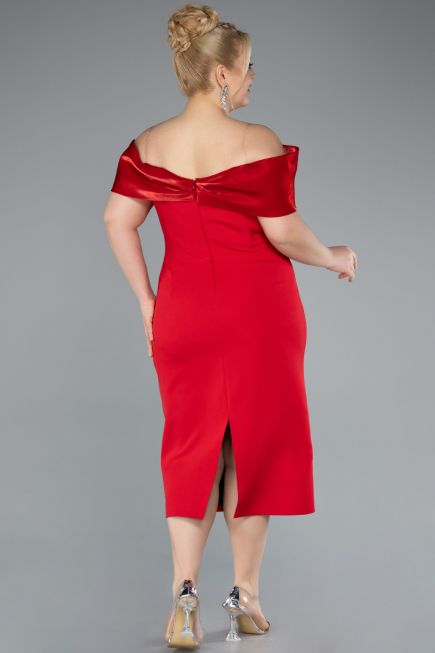 Midi Red Plus Size Party Dress ABK2321