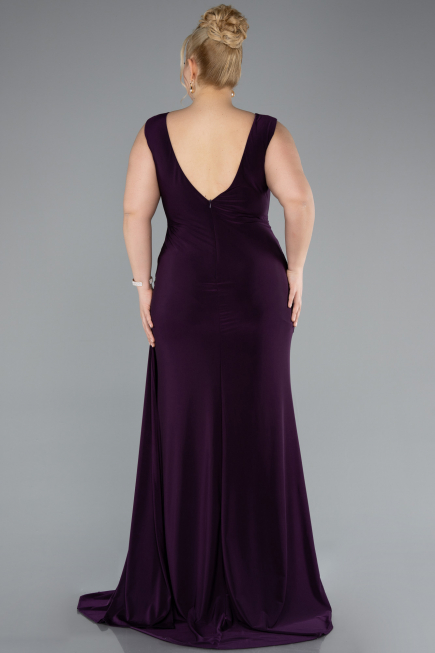 Dark Purple Long Formal Plus Size Dress ABU3737