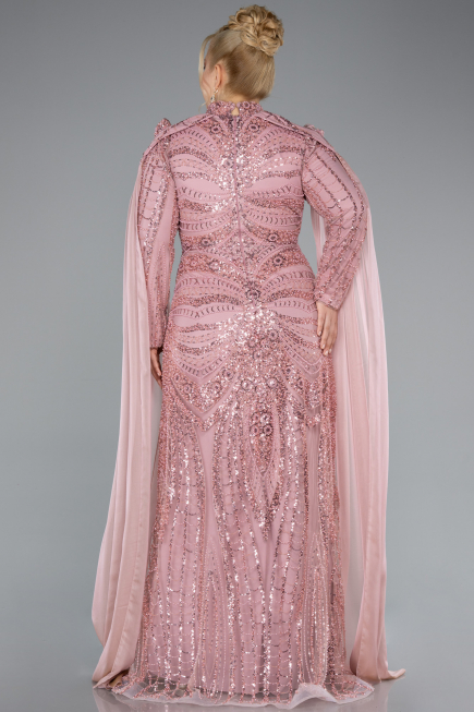 Long Powder Color Formal Plus Size Dress ABU4935