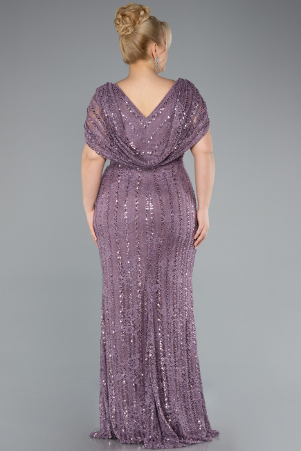 Long Lavender Dantelle Plus Size Engagement Dress ABU4948