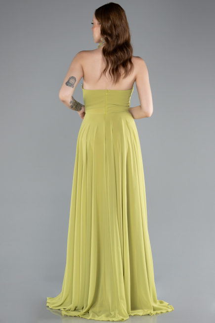 Long Pistachio Green Chiffon Prom Gown ABU4966