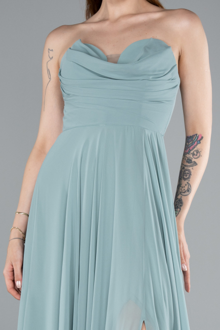 Long Mint Chiffon Prom Gown ABU4966