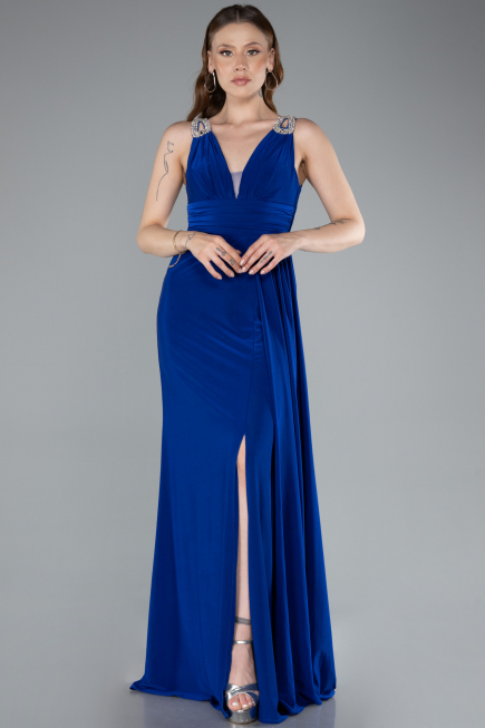 Long Sax Blue Evening Dress ABU4967