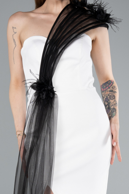 Long Black-White Evening Dress ABU4969