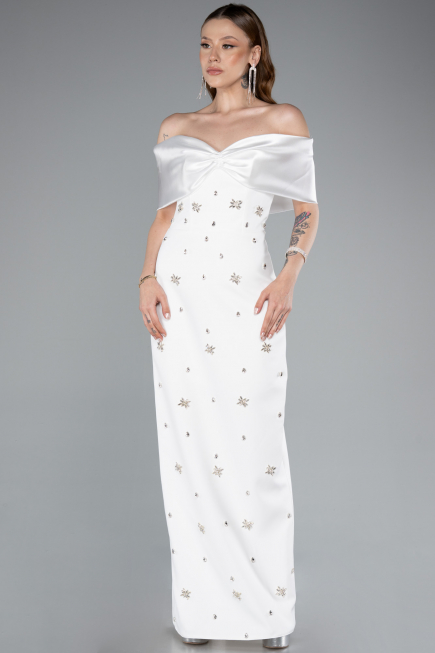 Long White Evening Dress ABU4973