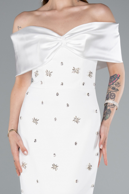 Long White Evening Dress ABU4973
