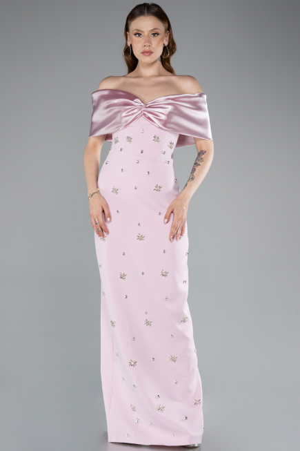 Long Powder Color Evening Dress ABU4973