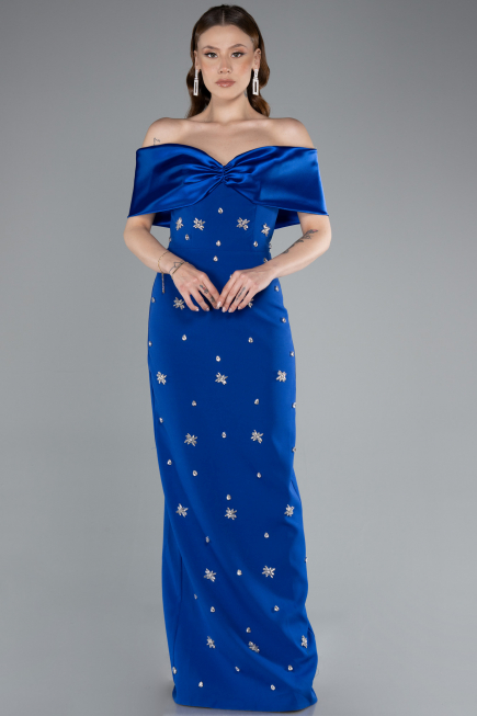 Long Sax Blue Evening Dress ABU4973
