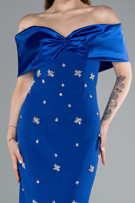 Long Sax Blue Evening Dress ABU4973