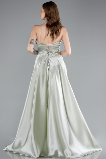 Long Mint Satin Evening Dress ABU4975