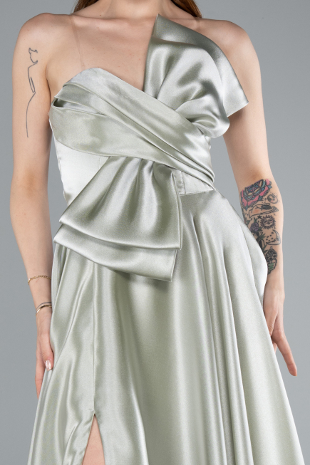 Long Mint Satin Evening Dress ABU4975