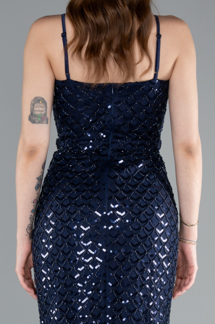 Long Navy Blue Evening Dress ABU4980