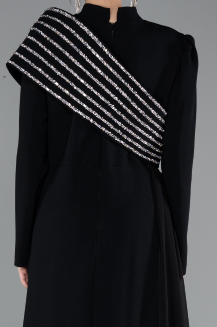 Long Black Plus Size Evening Gown ABU4977