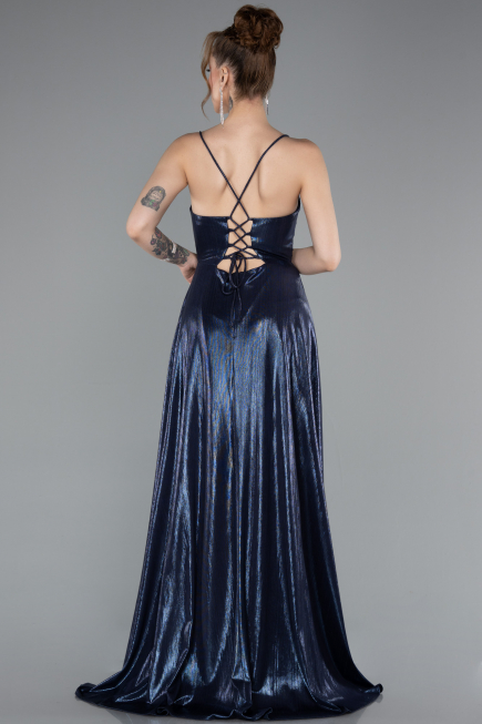 Long Navy Blue Prom Gown ABU4996