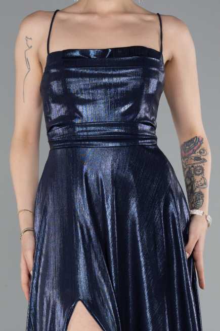 Long Navy Blue Prom Gown ABU4996