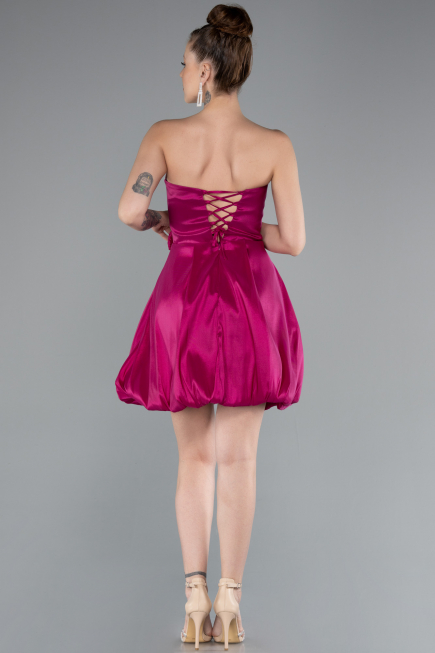 Fuchsia Strapless Balloon Skirt Short Prom Dress ABK2360