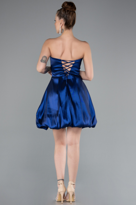 Navy Blue Strapless Balloon Skirt Short Prom Dress ABK2360