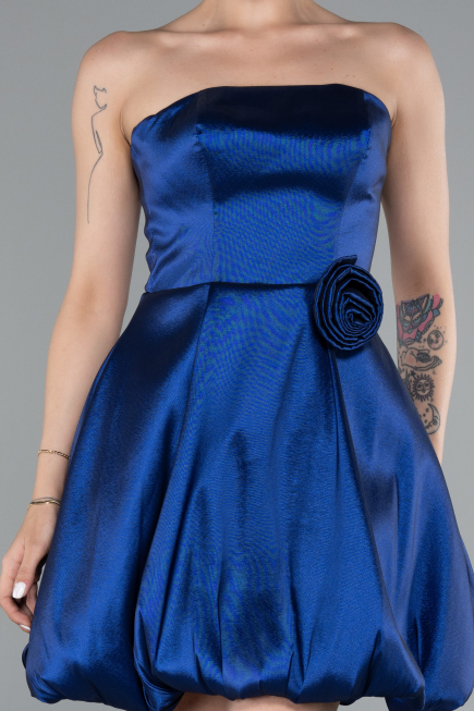 Navy Blue Strapless Balloon Skirt Short Prom Dress ABK2360