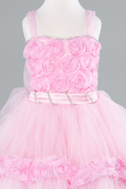Front Short Back Long Powder Color Girl Dress ABO115