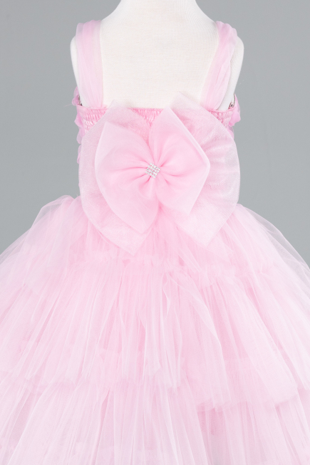 Front Short Back Long Powder Color Girl Dress ABO115