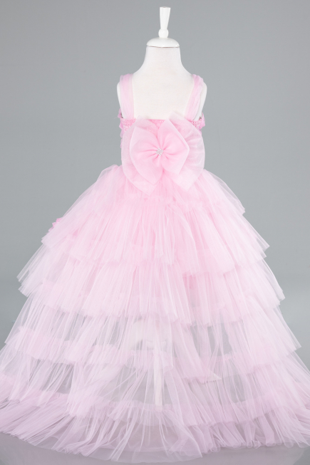 Front Short Back Long Powder Color Girl Dress ABO115