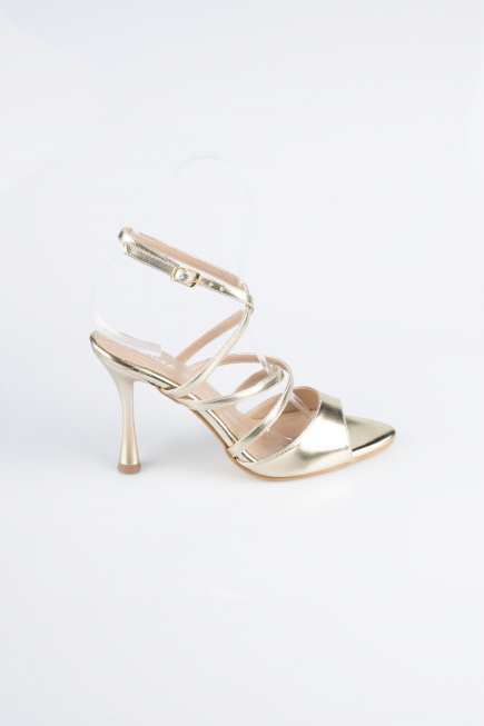 Gold Leather Evening Shoe AB1136