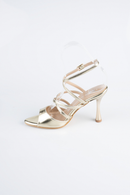 Gold Leather Evening Shoe AB1136
