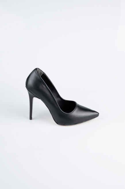 Black Leather Stiletto AB1140