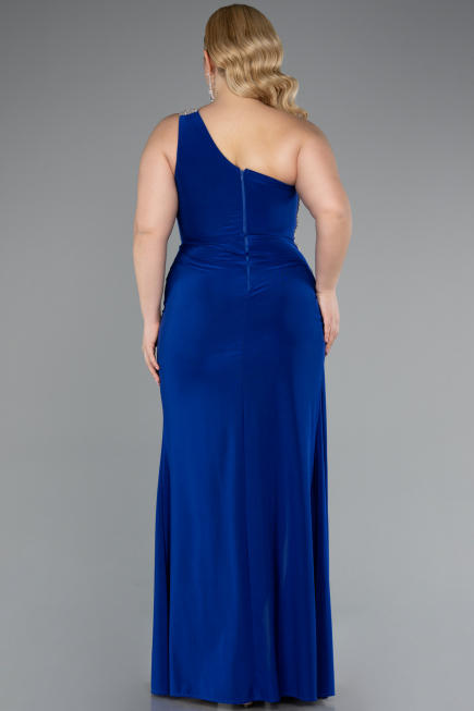 Long Saks Blue Plus Size Evening Dress ABU3132