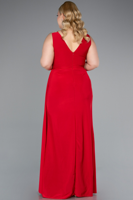 Long Red Plus Size Evening Gown ABU4968